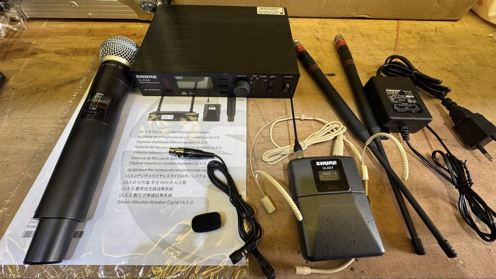 Shure ULXD Beta58,ручний мікрофон,поясний передавач,гарнітура,петличка