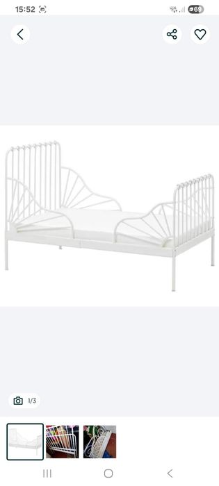 Cama ferro branca extensível