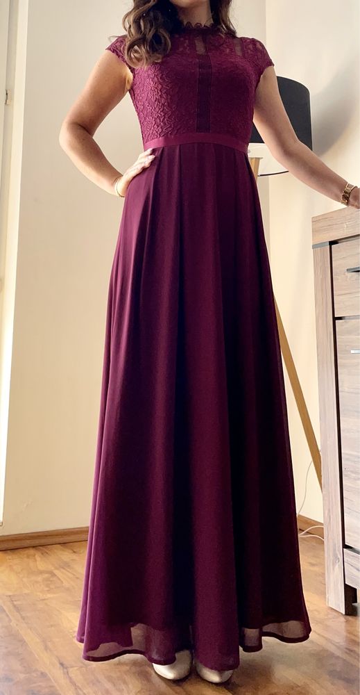 Długa suknia - kolor fuksja XS