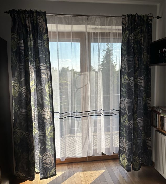 Zasłona pokojowa dżungla liście komplet wys.230 cm