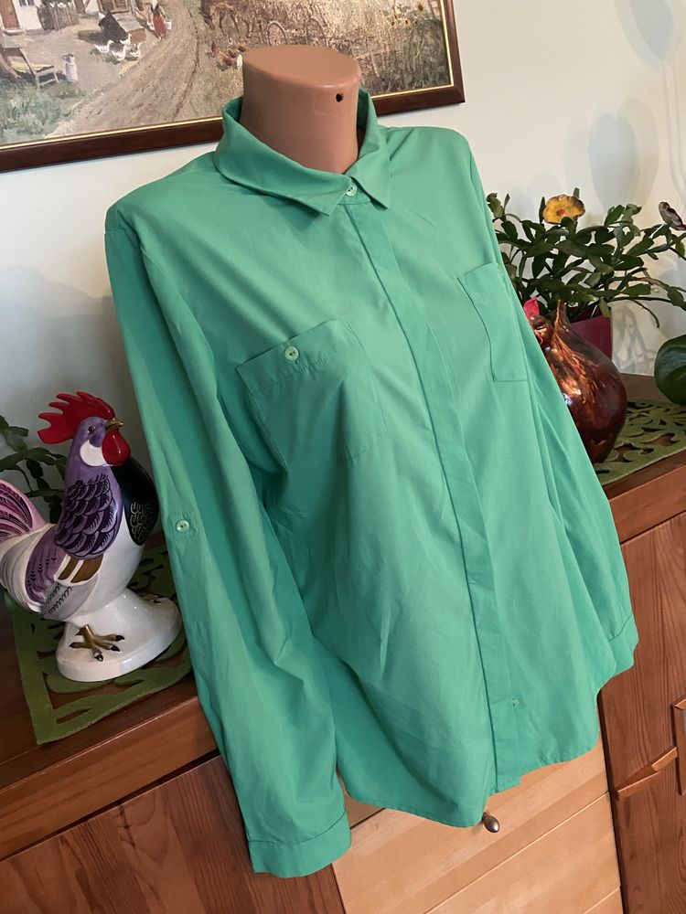 Orsay zielona luźna bluzka koszulowa 40 42 L XL