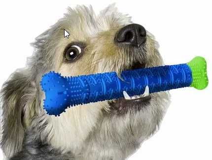 Зубная щетка для собак, самоочищающаяся резиновая кость для зубов