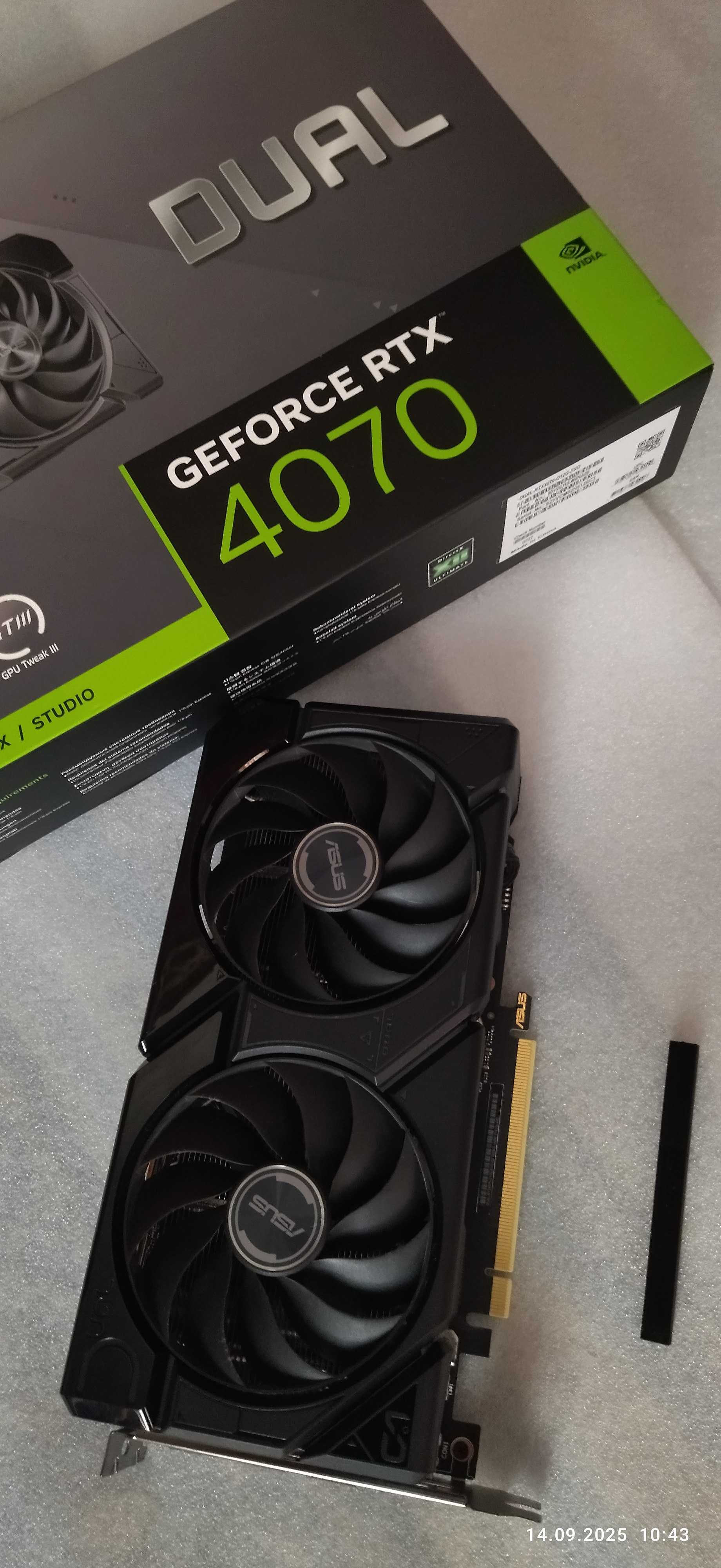 ASUS Dual GeForce RTX 4070 OC Edition 12GB GDDR6X(гарант. до 06.2027г)