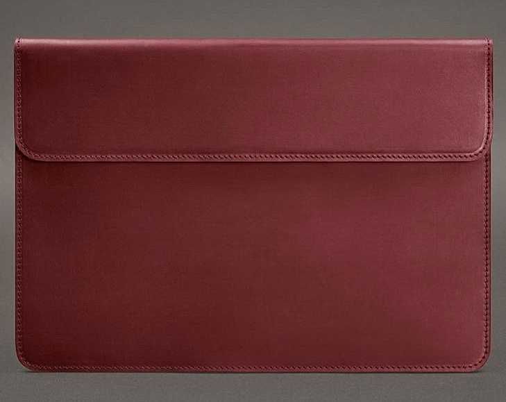 Бордовый чехол для MACBOOK 13 дюймов, кожаный