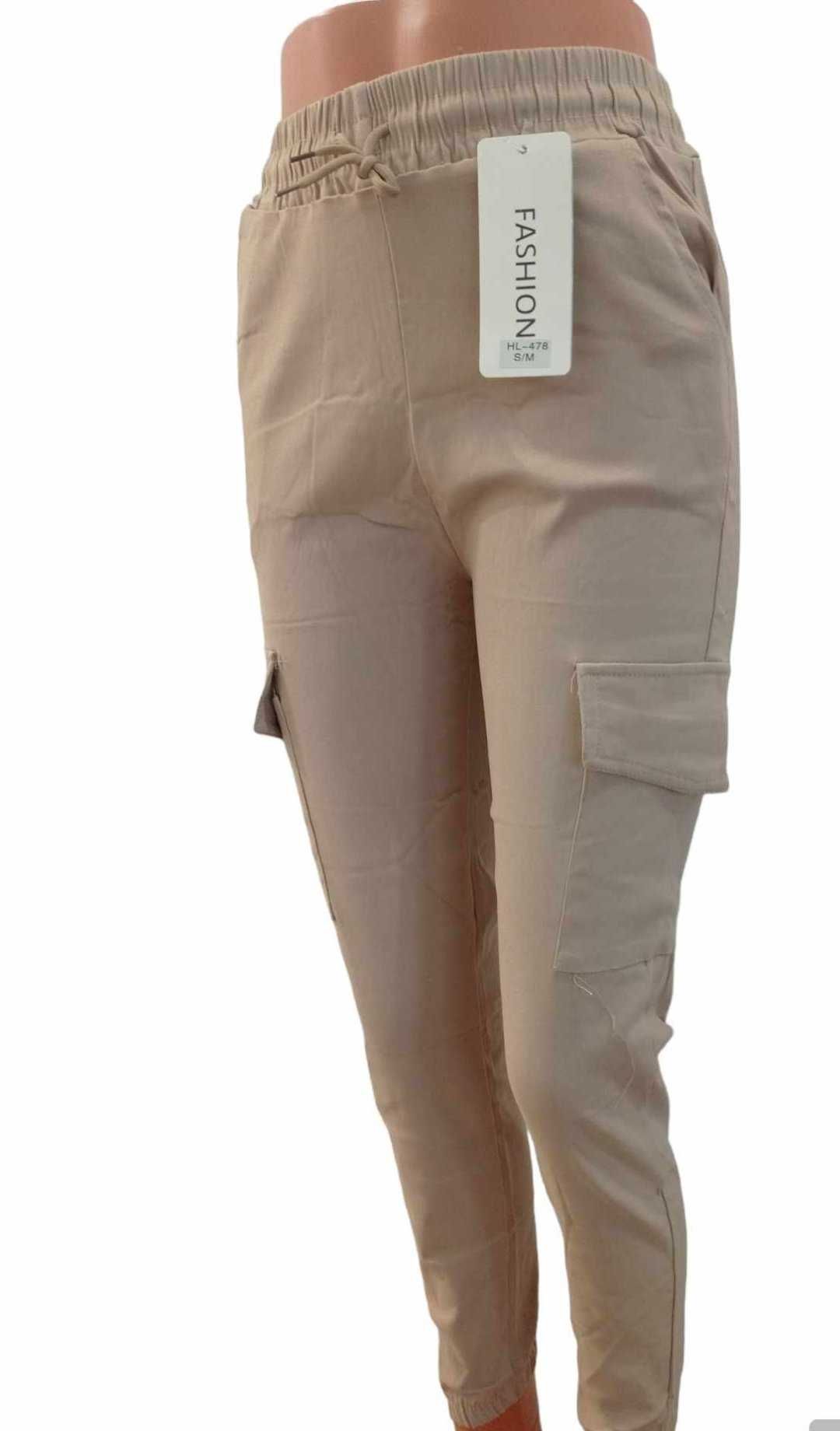Spodnie bojówki damskie S/M ze ściągaczem - wyprzedaż