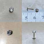 Unisex labret serce 8 mm 16 G kolczyk piercing Tytan