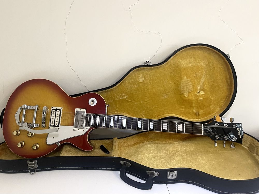 Gitara Greco Les Paul Custom z mostem typu bigsby hard case gratis