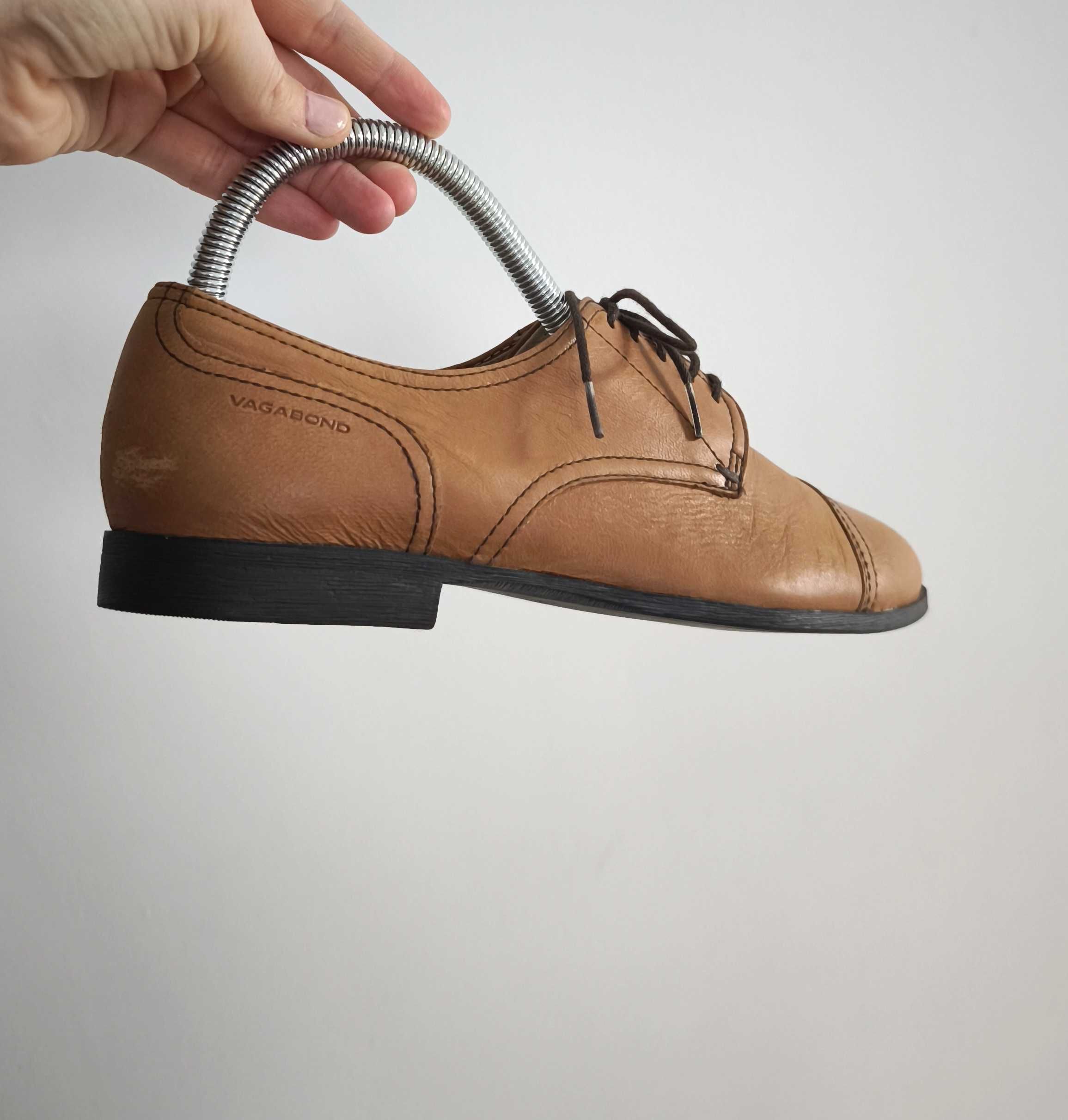 Vagabond skórzane loafersy damskie 39 brązowe półbuty