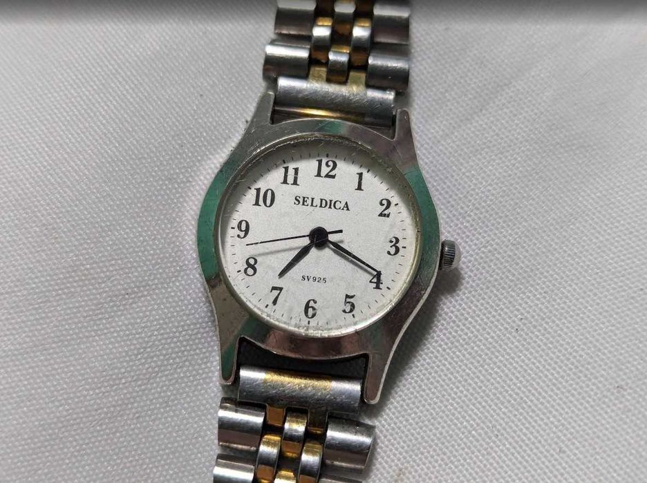 Серебряные часы женские Seldica  925 с большим браслетом на  18см.