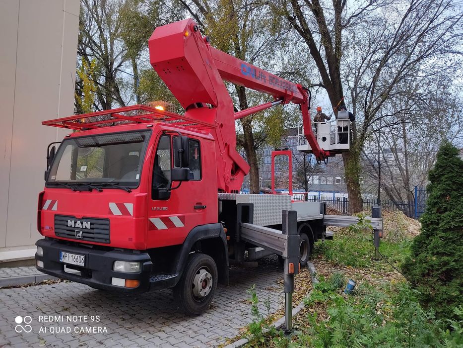 Podnosnik koszowy zwyzka 20m/22m/27m wycinka drzew wynajem