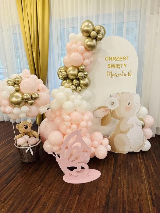 Dekoracja Balony ścianka Komunia chrzest balon