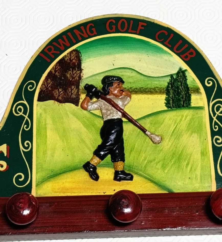 Cabide de parede inglês pintado à mão original St. Andrews Golf Club