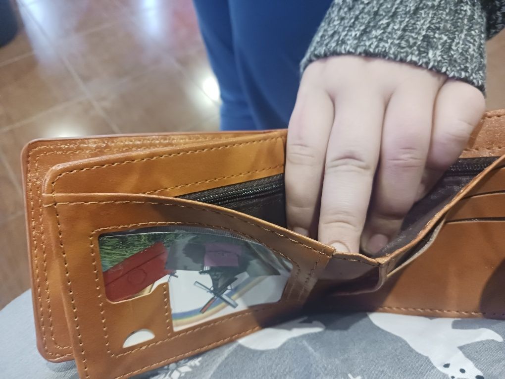 Komplet męski czapka futro szalik komin portwel