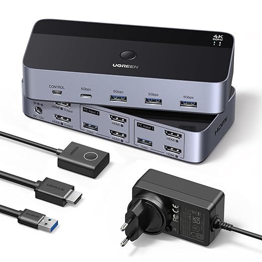 UGREEN 4K HDMI KVM Switch 2 PC 2 Monitory z USB 3.0