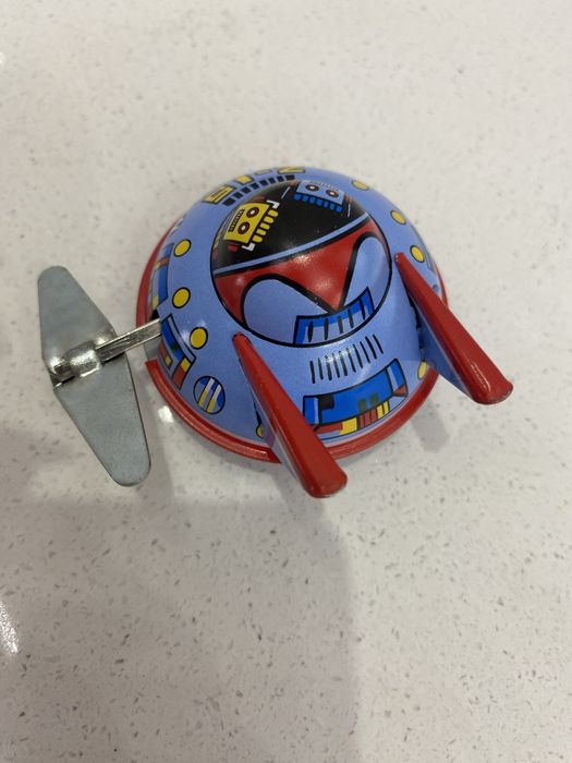 Zabawka metalowa nakręcana statek kosmiczny SPACE-PATROL