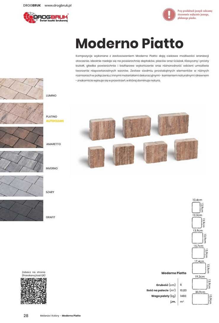 Kostka brukowa Moderno Piatto Drog-Bruk - projekt gratis - dostawa HDS