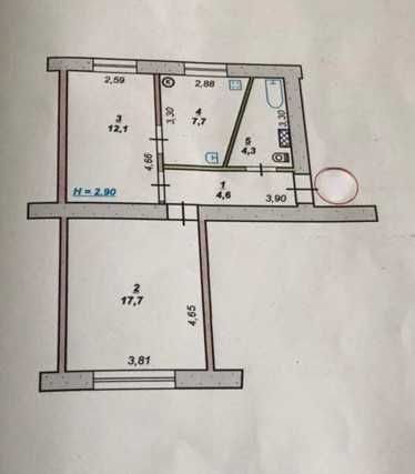 Продается 2х комн. сталинка на 96 квартале, с автономкой