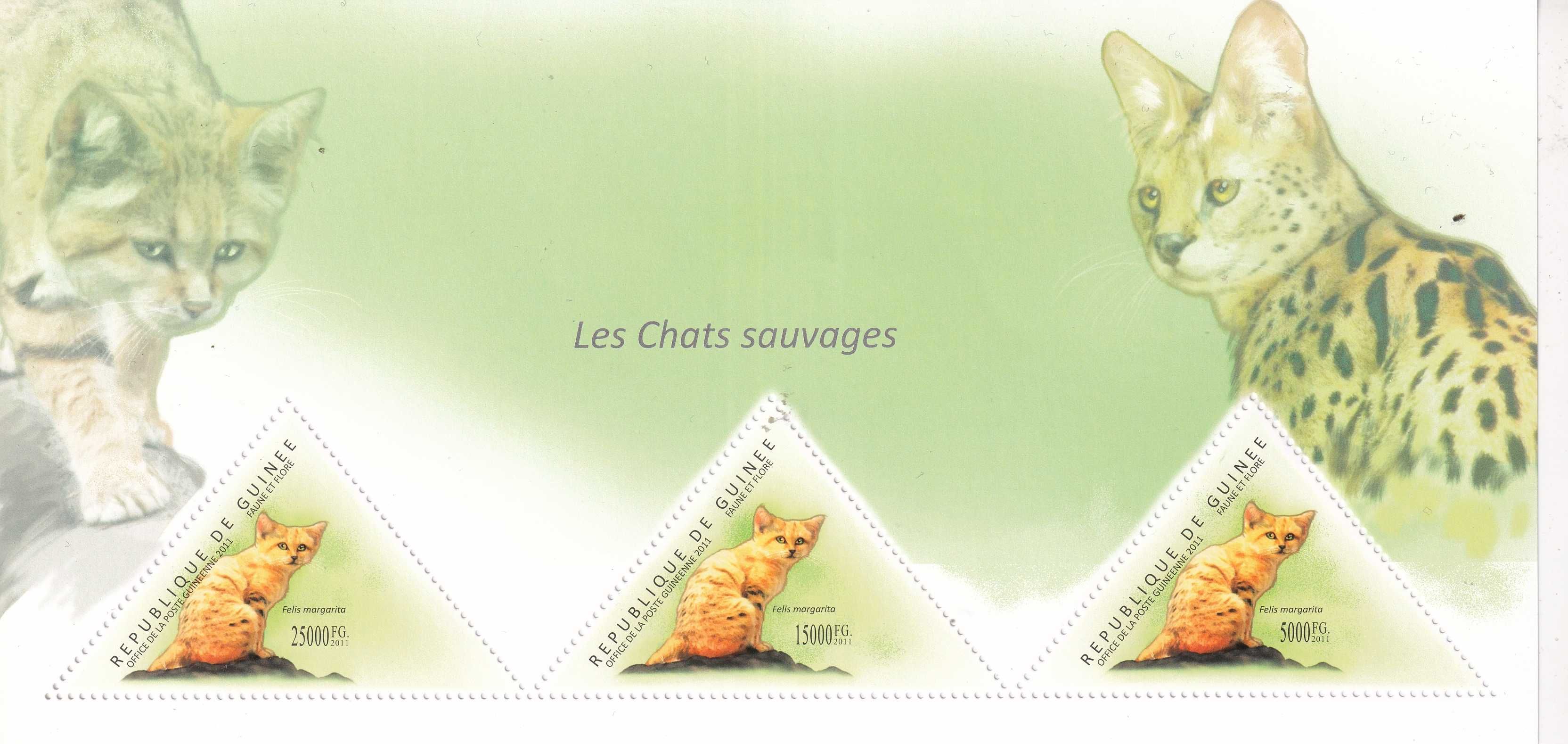 znaczki pocztowe - Gwinea 2011 kat.16,50€ - koty
