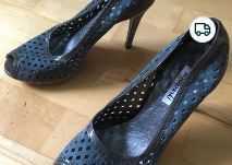 Buty na obcasie, szpilki, szare, 37