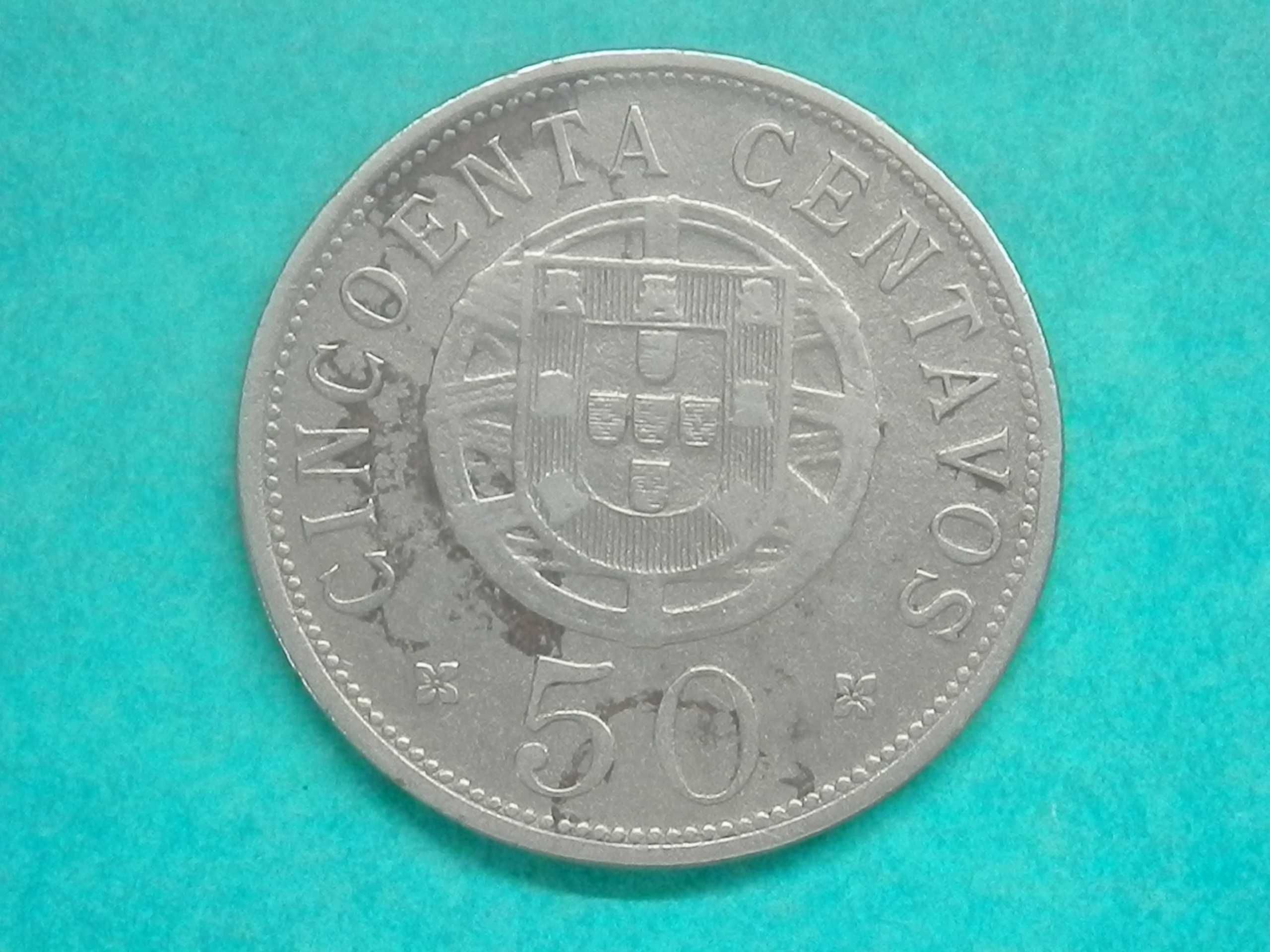 616 - Angola: 50 centavos 1927 alpaca, por 6,00