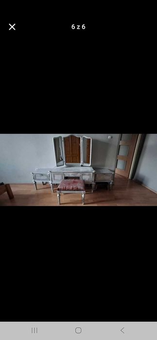 Prl meble/toaletka z lustrem plus pufa i dwie szafki nocne