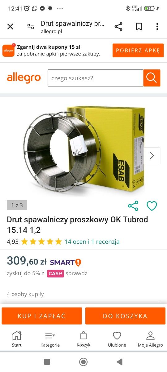 Sprzedam drut spawalniczy proszkowy ok tubrod