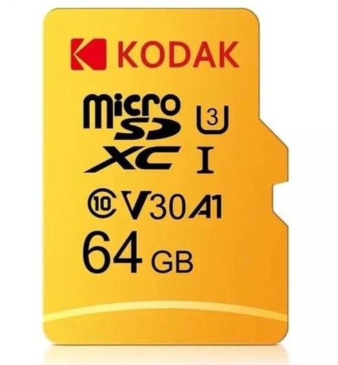 Карта памяти Высокоскоростная Kodak 64GB micro SD/TF UHS-I U3 V30 A1