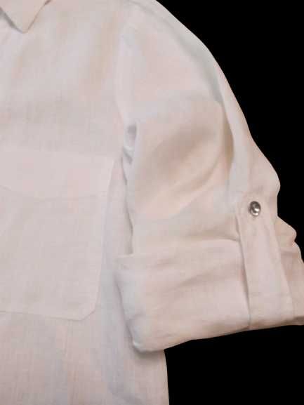 Zara женская белая  рубашка 100% лен  р.М