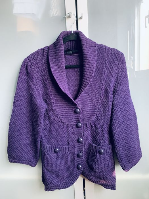 Casaco de malha roxo H&M