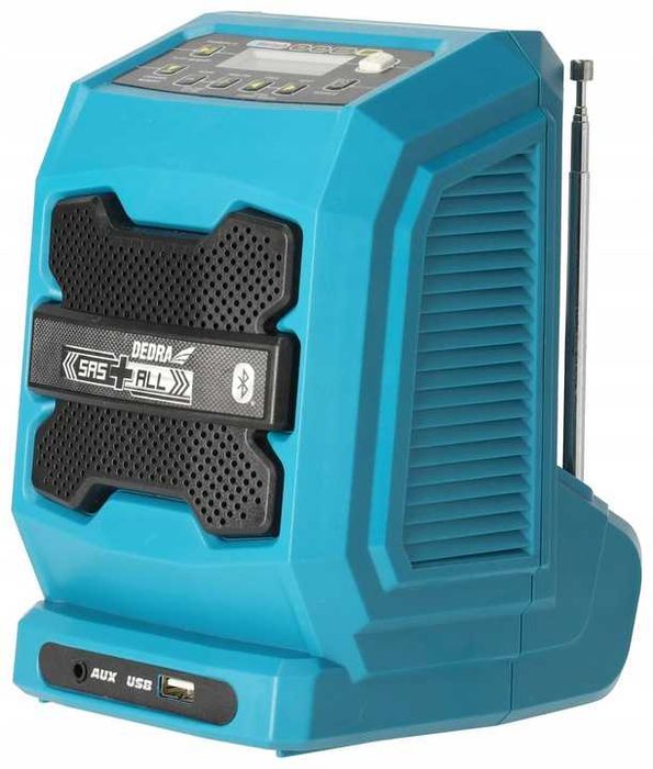 RADIO PRZENOŚNE budowlane Dedra SAS+ALL + aku 2Ah AUX USB Powerbank