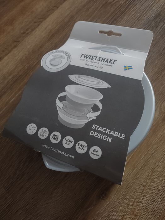 Nowa srebrna miseczka do zupy Twistshake