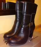 NOWE Buty-Kozaki Damskie BOTKI38 Natural Skóra100% CZARNE I-Klasa Gw6m