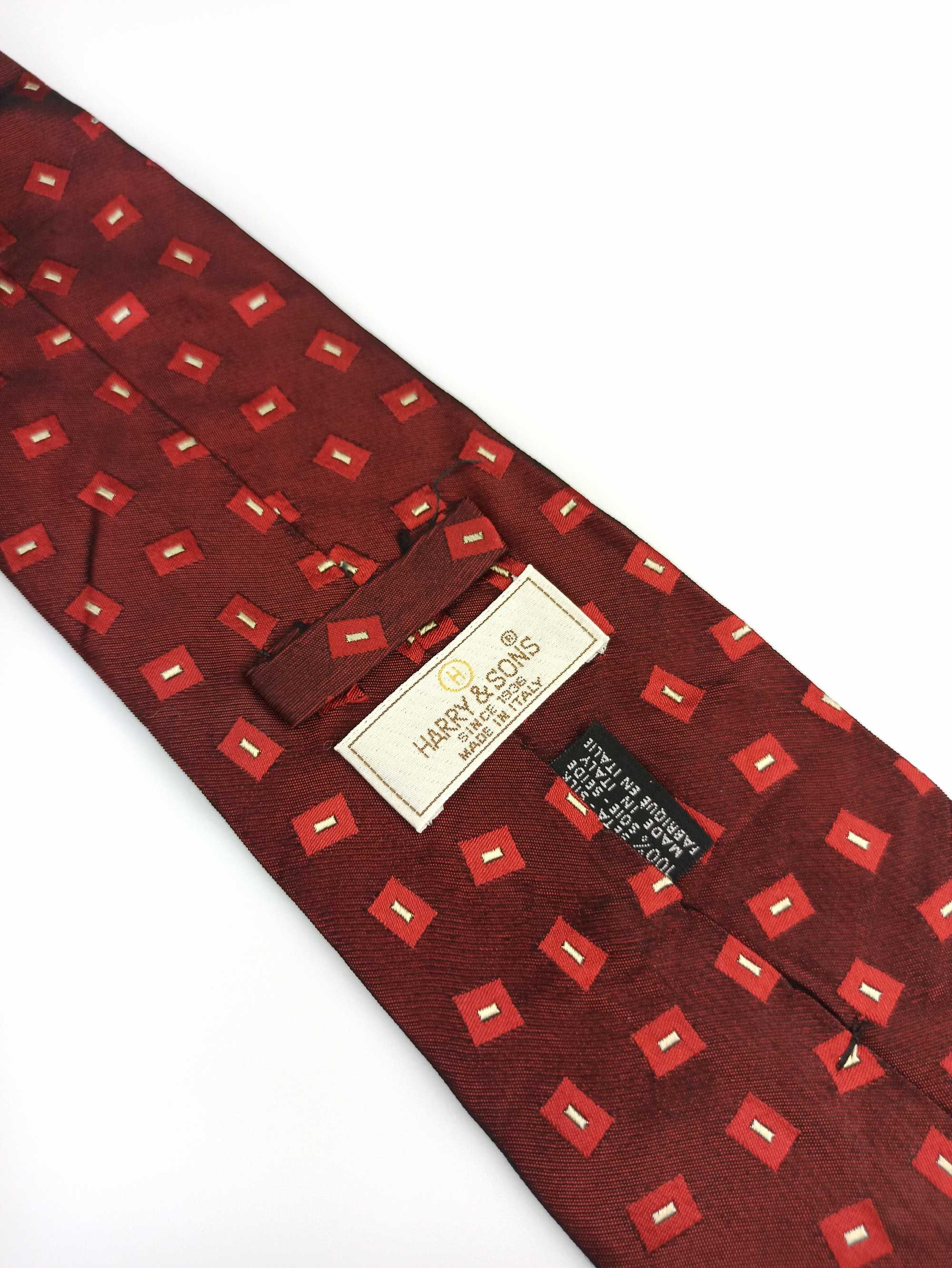 Harry & Sons czerwony bordowy jedwabny krawat wks82