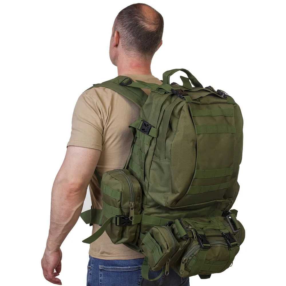 Штурмовой Военный Рюкзак Тактический с подсумками 60 л (ОЛИВА)