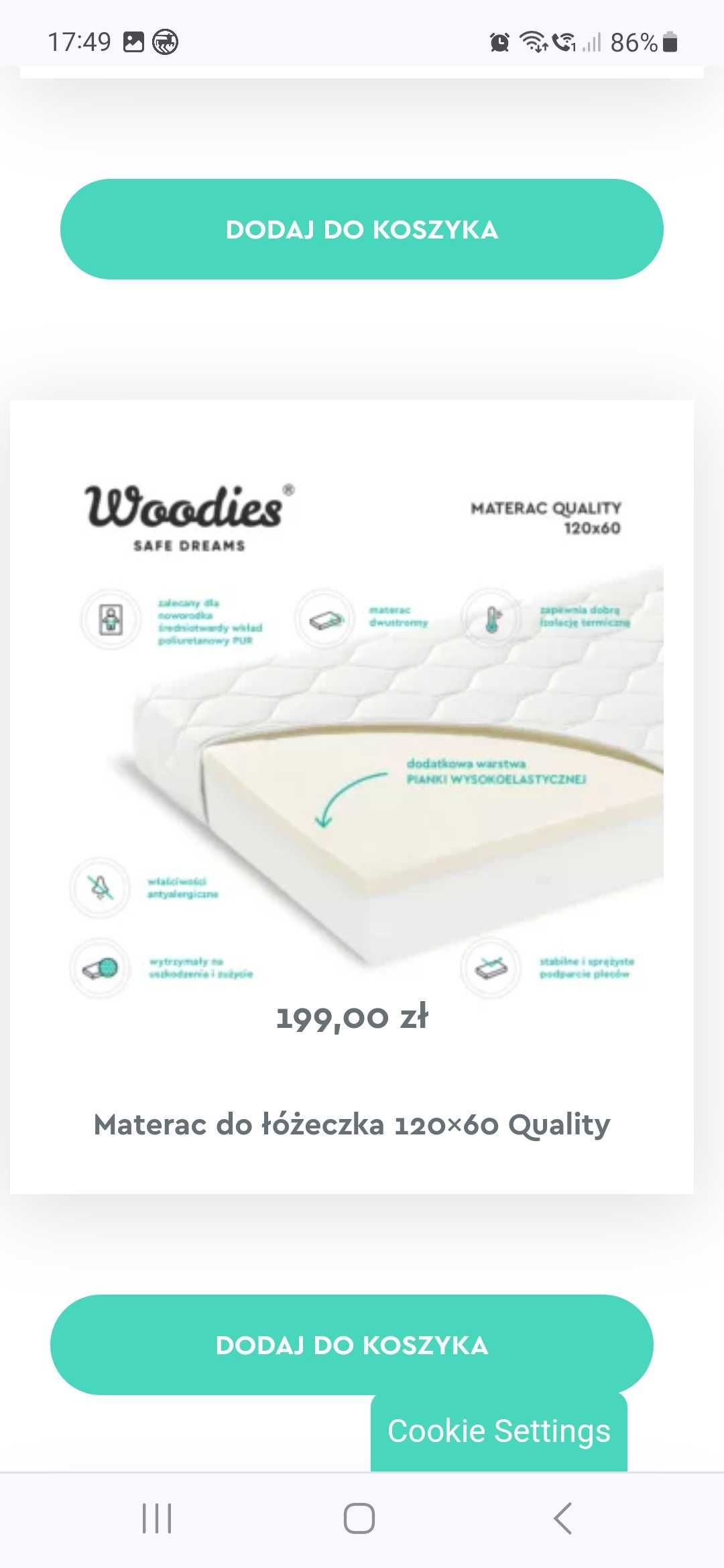 Białe łóżeczko niemowlęce Woodies 120x60