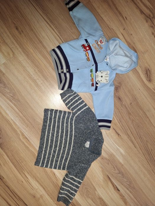 Sweterek i bluza 74 chłopięce