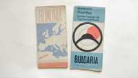 Rumunia Mapa Przeglądowa Europy 1968 oraz Bulgaria Road Map 1965