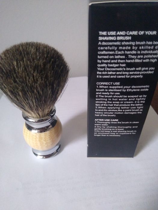 Pędzel do golenia z włosia borsuka, nowy