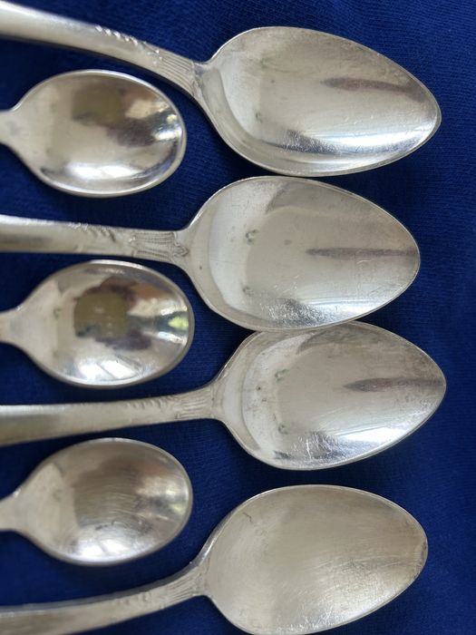 Stare posrebrzane sztućce rosyjskie komplet 24 szt