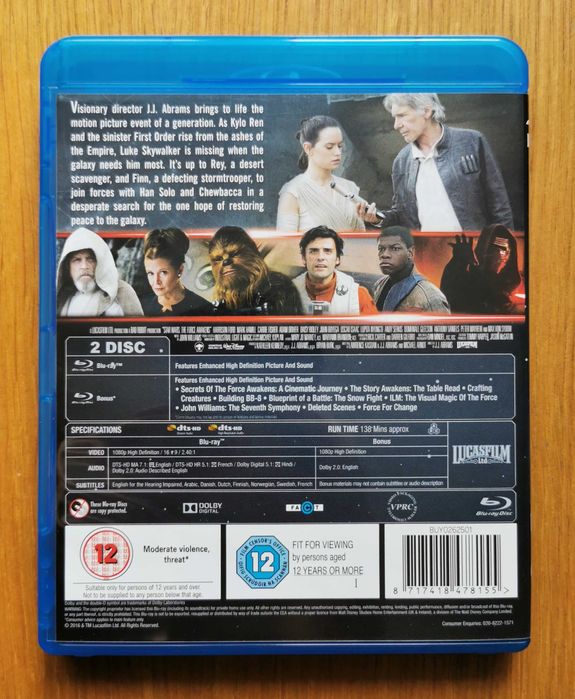 Star Wars: The Force Awakens (Przebudzenie Mocy) 2x Blu-ray (En)(2015)
