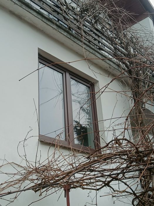 Okna DAKO PCV brąz dąb machoń białe 150x156, 179x149 okno plastik