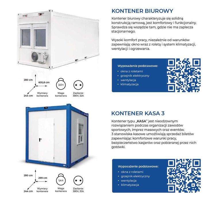 Kontener biurowy sanitarny wynajem na budowę toaleta przenośna WC