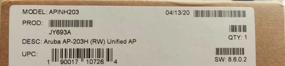 Punkt dostępu bezprzewodowego HPE ARUBA AP-203H - NOWY