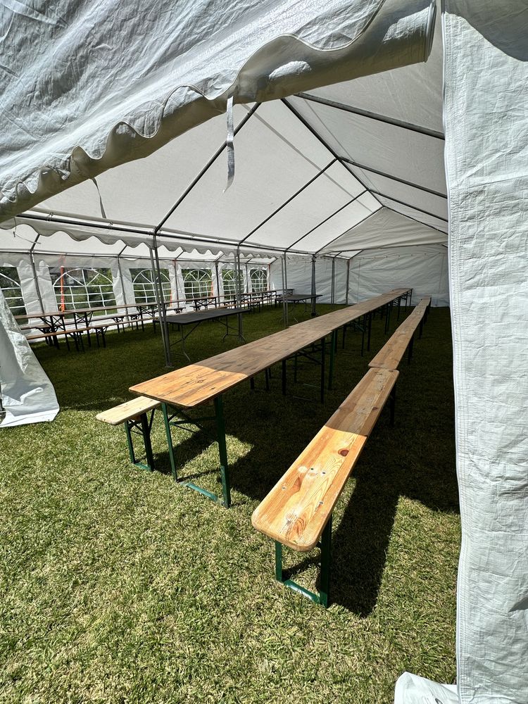 Wynajem namiotu imprezowego 4x4 4x8 4x12 5x10 podłoga stoły krzesła
