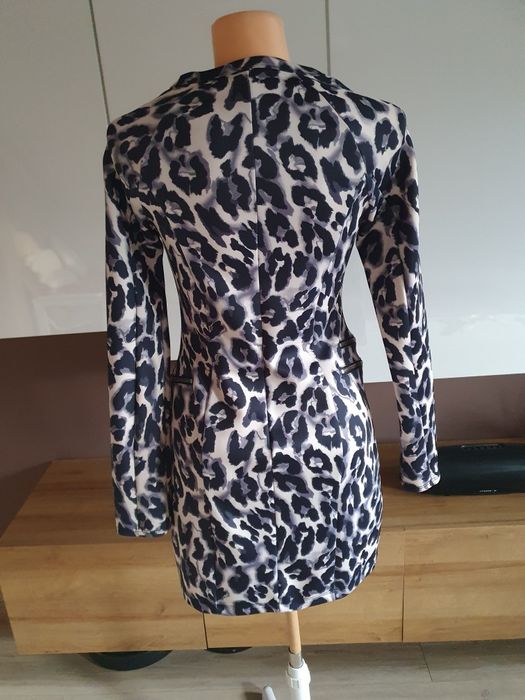 Sukienka,długi rękaw, panterka,Zara