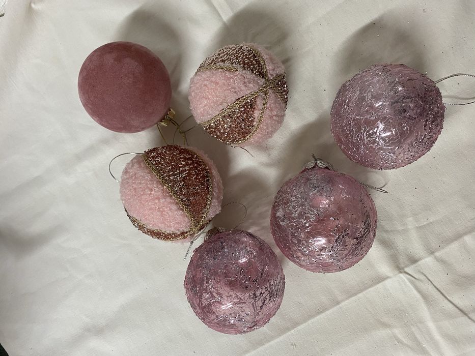 Enfeites arvore natal rosa