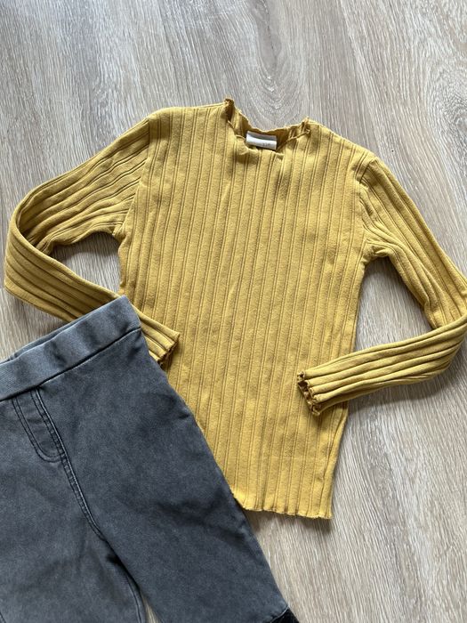 Komplet dziewczęcy bluzka legginsy Zara 116