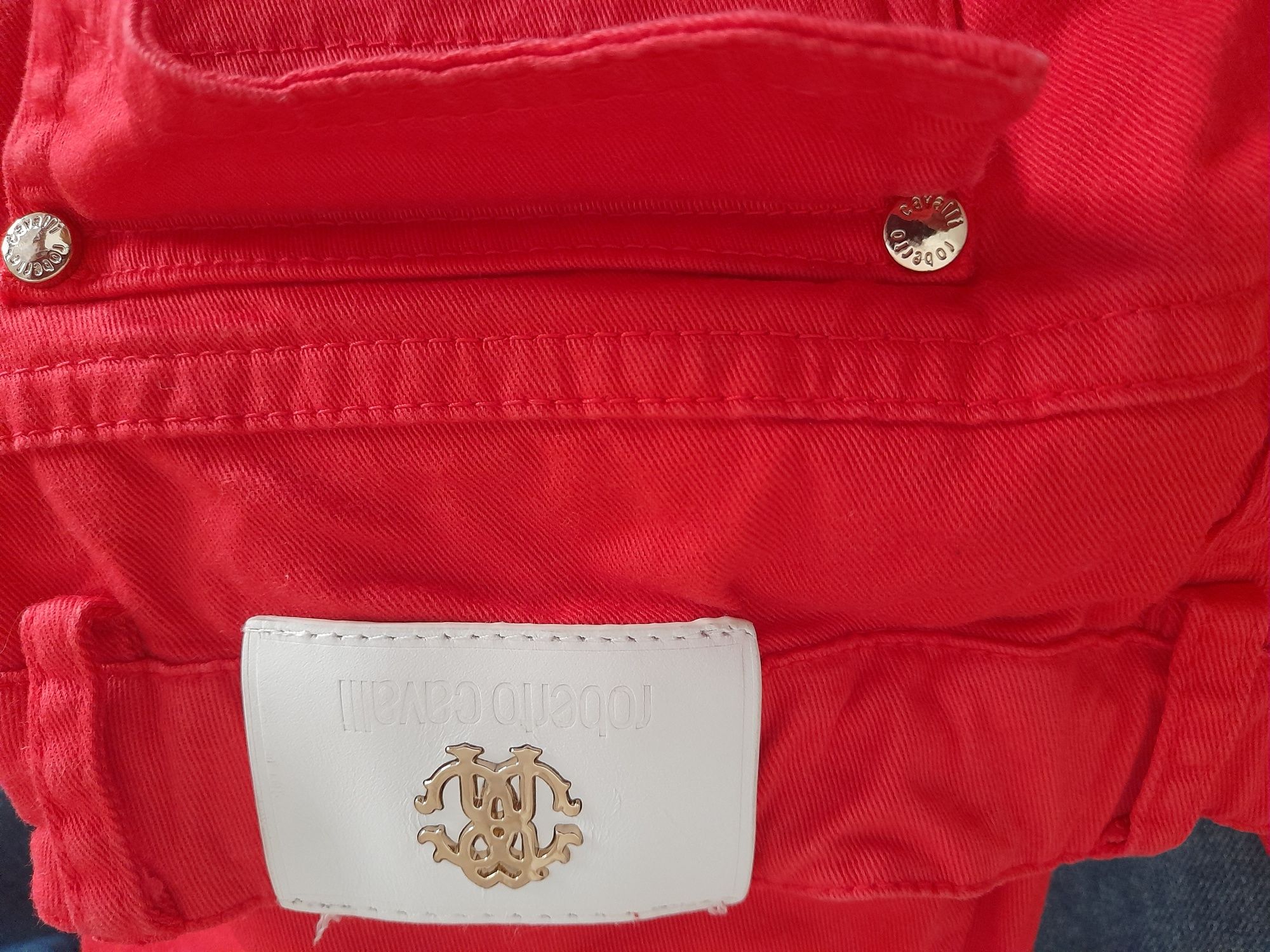 Calças de ganga em vermelho Roberto Cavalli  8 anos