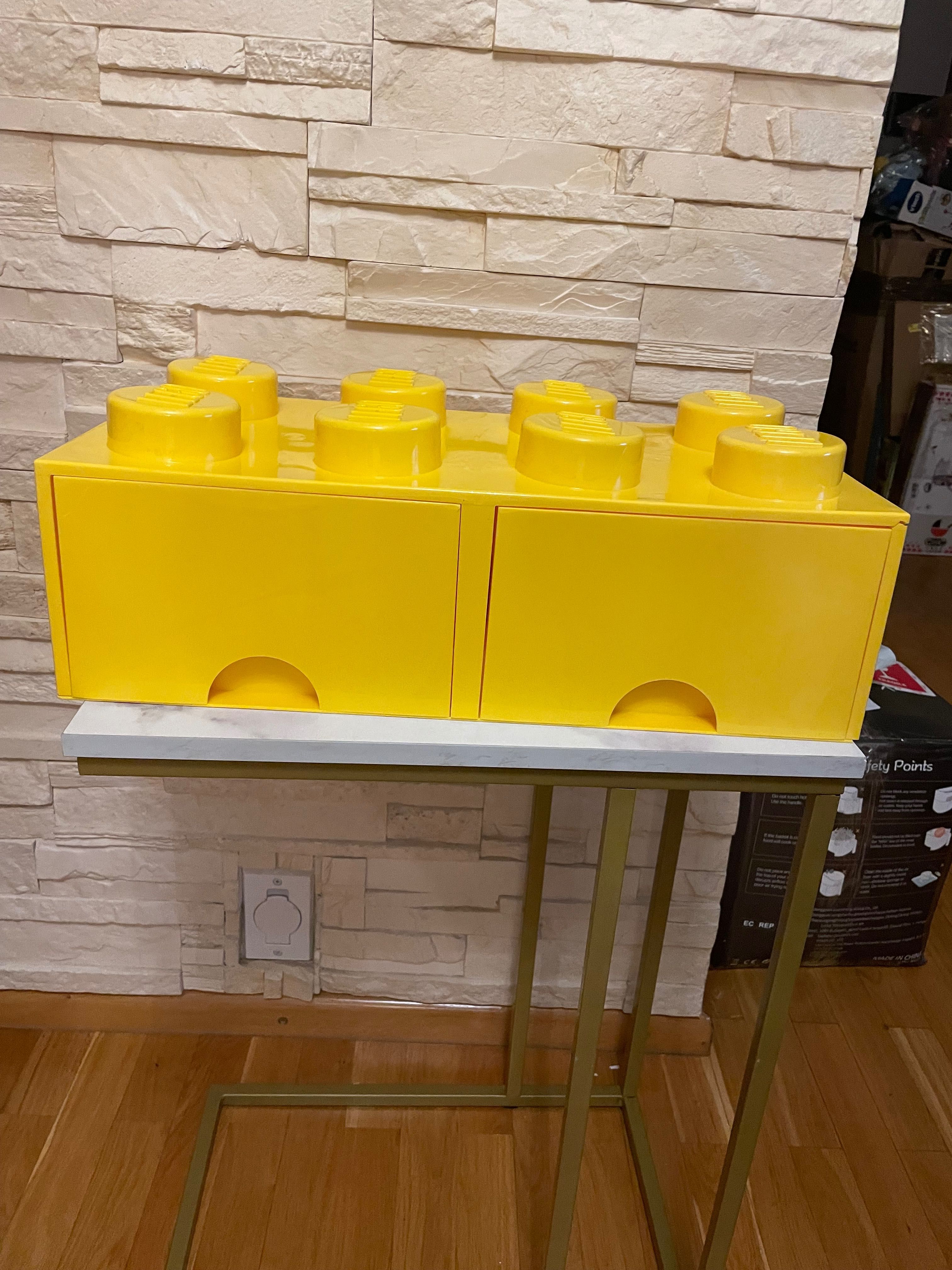 LEGO  Pojemnik na klocki z szufladami żółty duży