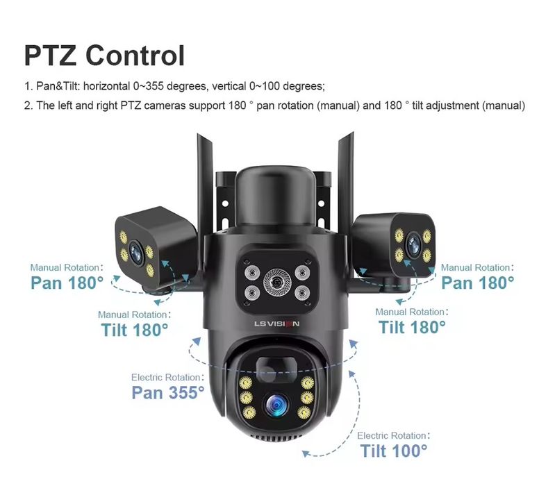 Вулична камера відеоспостереження LsVision 4K 4G WiFi Zoom 10x на соня